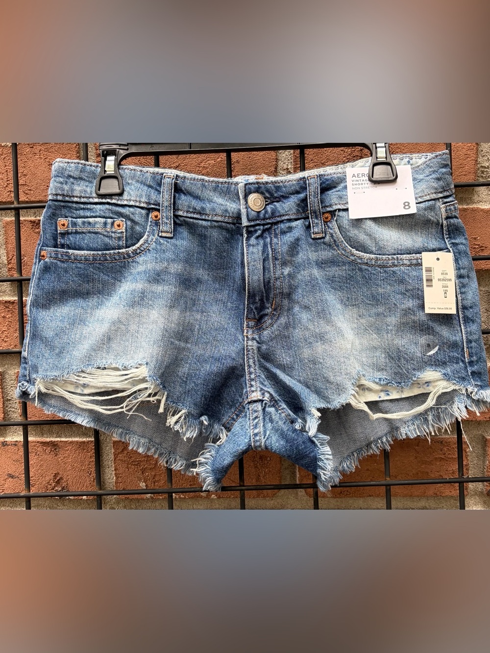Aeropostale Light Blue Distressed Denim Cutoff Shorts